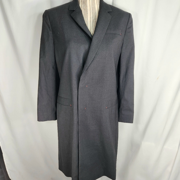 Alex Garfield Long Sleeve Long Black Lab Coat Dark Academia Size 4 - Picture 1 of 9